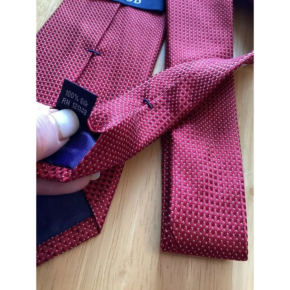 IZOD Men’s Tie red beige Micro dot 3.5” silk mens‎ Designer Necktie Tie